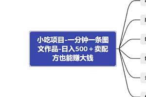 小吃项目-一分钟一条图文作品-日入500+卖配方也能赚大钱