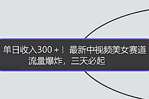 单日收入300+!最新中视频美女赛道,三天必起