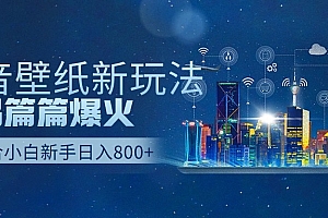 抖音壁纸号新玩法,作品篇篇爆火,日收益500+