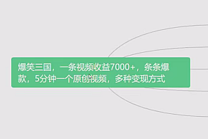 爆笑三国新玩法每条都爆,视频收益 7000+,5 分钟原创,多种变现爽歪歪