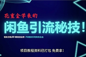 花重金学的闲鱼引流法,日引流300+创业粉,看完这节课瞬间不想上班了