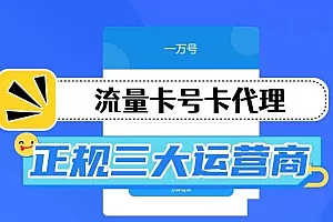 免费流量卡代理一单80+ 一天可达2000+